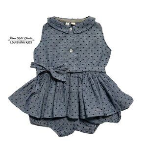 Label Jane 9-12m Swiss Dot Peplum Top & Bloomers Set